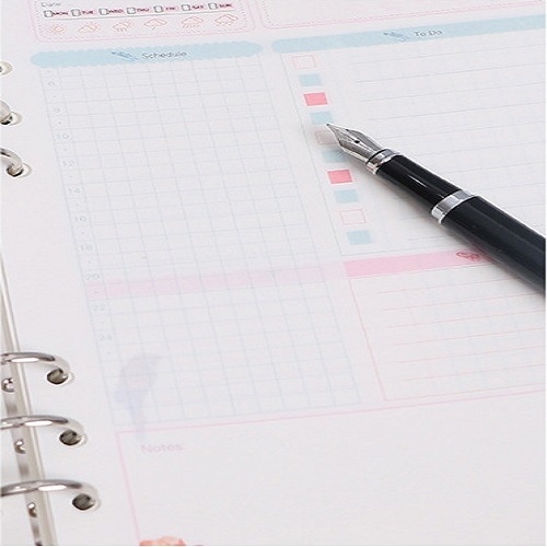 Refill loose-leaf A5/A6/A7 cu 6 găuri universale, hârtie offset dublă, 45 de file, nucleu interior personalizabil