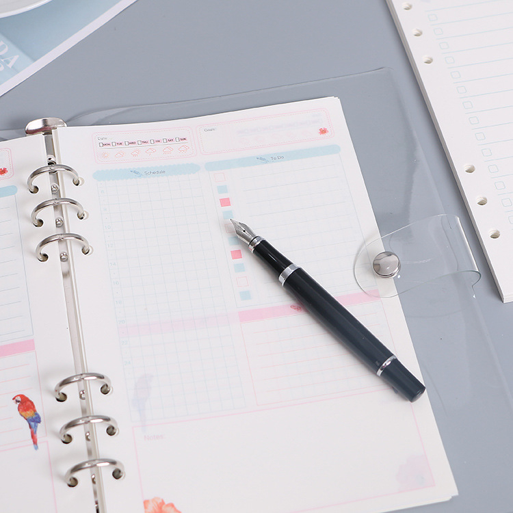 Refill loose-leaf A5/A6/A7 cu 6 găuri universale, hârtie offset dublă, 45 de file, nucleu interior personalizabil