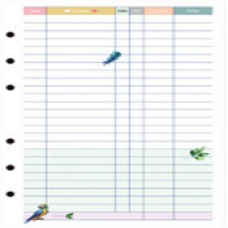 Refill loose-leaf A5/A6/A7 cu 6 găuri universale, hârtie offset dublă, 45 de file, nucleu interior personalizabil