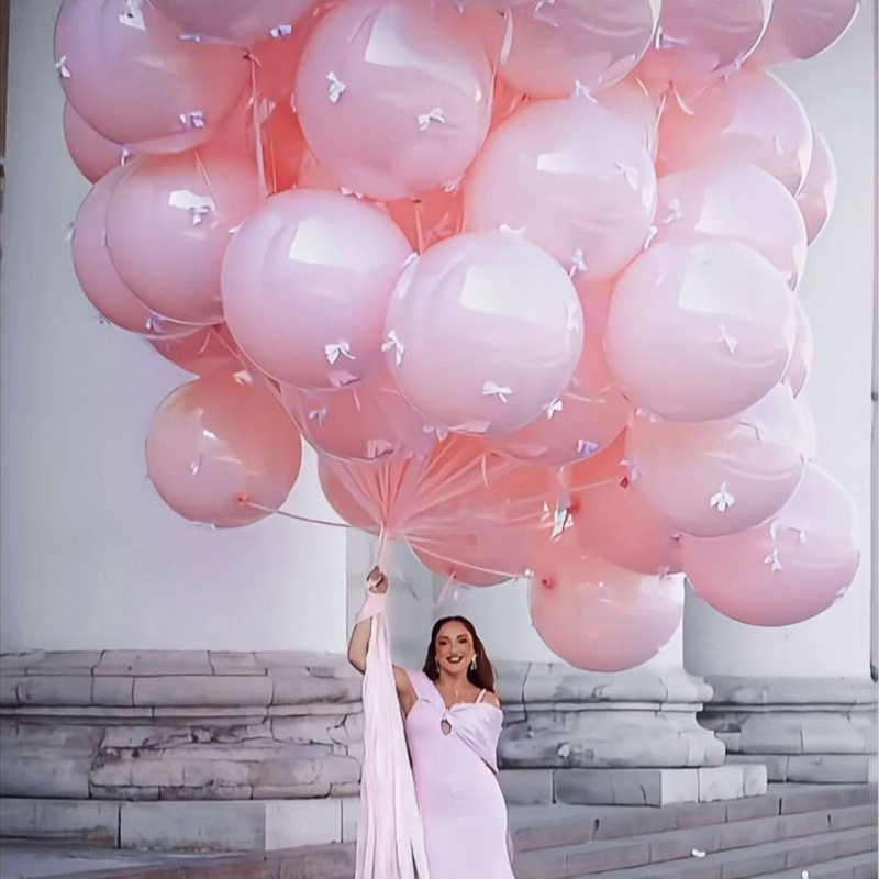 Balon din latex Happy, decor de petrecere în stil Ins, formă sferică, fără logo