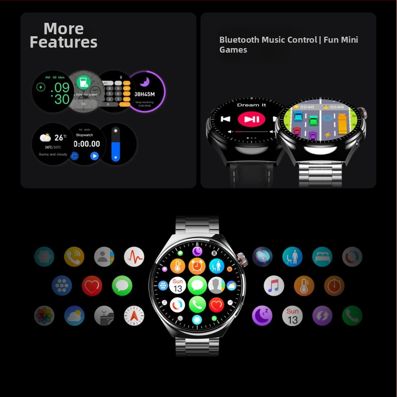 GT5 Pro pametni sat s dvostrukim remenom, praćenje otkucaja srca, kisik u krvi, Bluetooth pozivi, pedometar, glasovni asistent