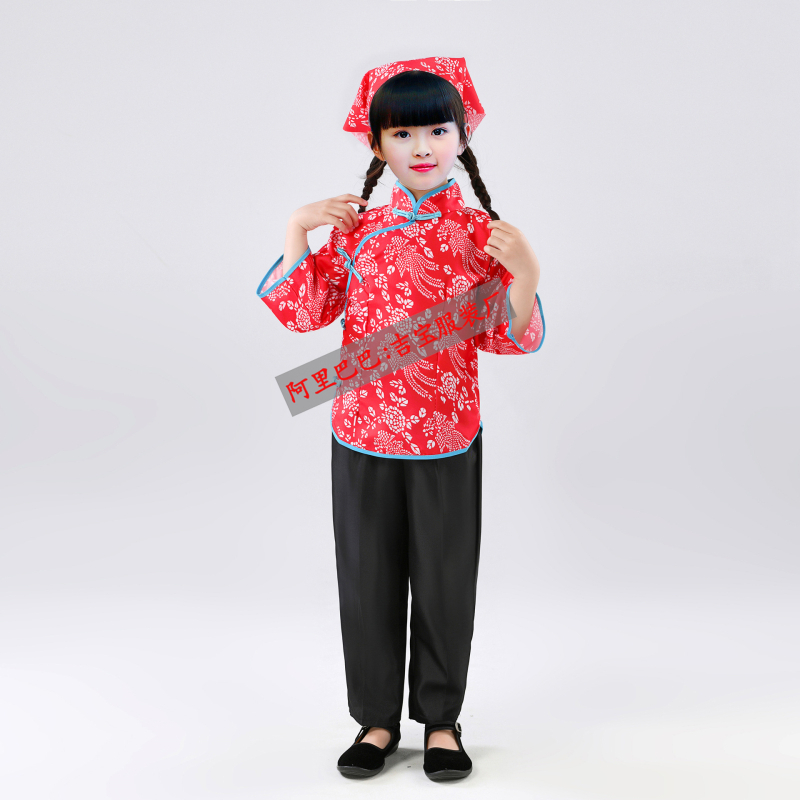 Etnički plesni kostim za Yangko, floralni uzorak, poliester 95%+, za žene do 17 godina, proljeće 2024