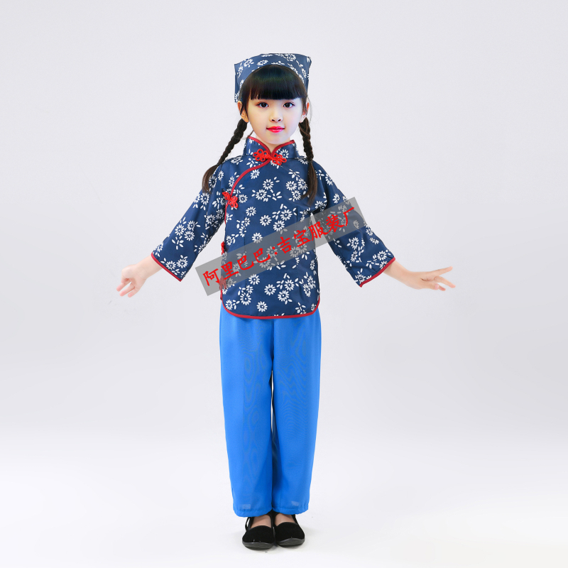 Etnički plesni kostim za Yangko, floralni uzorak, poliester 95%+, za žene do 17 godina, proljeće 2024