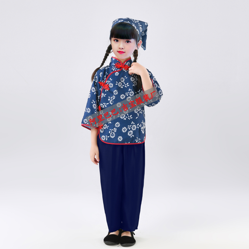 Etnički plesni kostim za Yangko, floralni uzorak, poliester 95%+, za žene do 17 godina, proljeće 2024