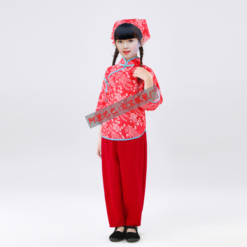 Etnički plesni kostim za Yangko, floralni uzorak, poliester 95%+, za žene do 17 godina, proljeće 2024