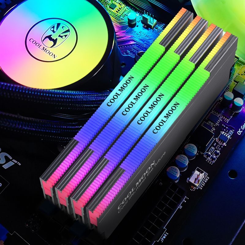 Aluminijski ARGB hladnjak za memoriju za desktop RAM, s protukliznim dizajnom i upravljanjem kabelima