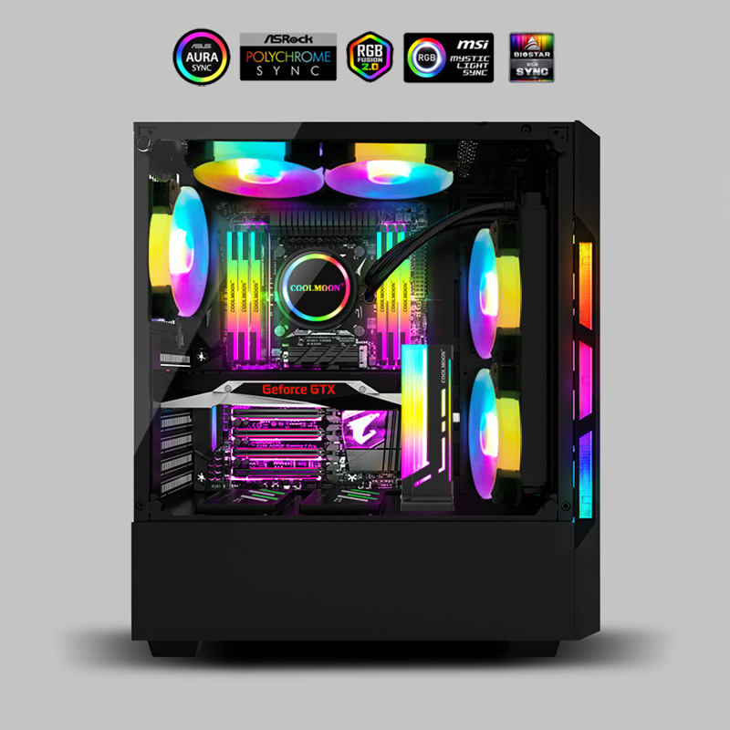 Aluminijski ARGB hladnjak za memoriju za desktop RAM, s protukliznim dizajnom i upravljanjem kabelima