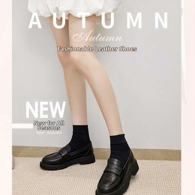 Ženske loafers za gradski stil i poslovnu upotrebu, okrugli vrh, gornji dio od više materijala, srednja visina, slip-on, gumena potplat