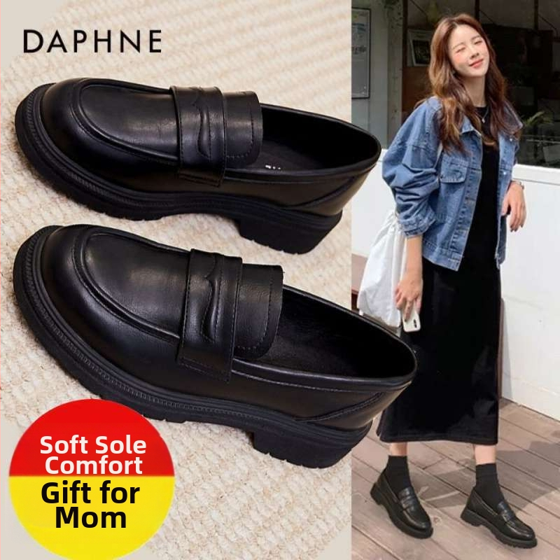 Ženske loafers za gradski stil i poslovnu upotrebu, okrugli vrh, gornji dio od više materijala, srednja visina, slip-on, gumena potplat