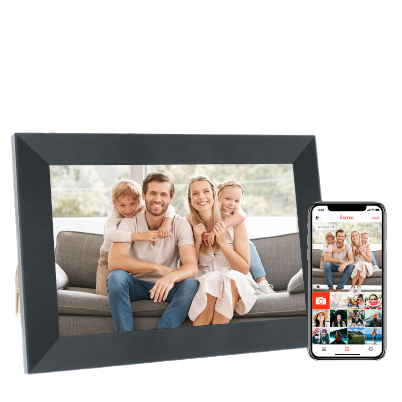 Frameo felhős digitális fotókeret Wi‑Fi érintőképernyővel, 1280×800 felbontás, 16GB tárhely, SD/USB támogatás, videólejátszás