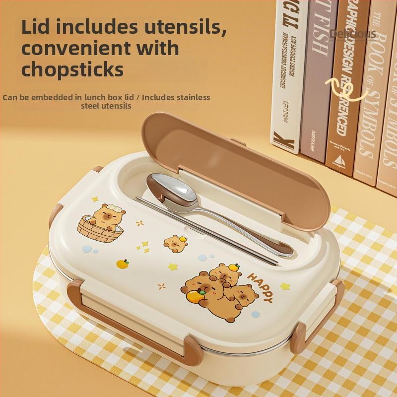 Τετράγωνη μονωμένη θήκη για μεσημεριανό, από ανοξείδωτο χάλυβα 430, χωρητικότητα 1–2 L, μονή ή διπλή στρώση, συμβατή με φούρνο μικροκυμάτων, για μαθητές