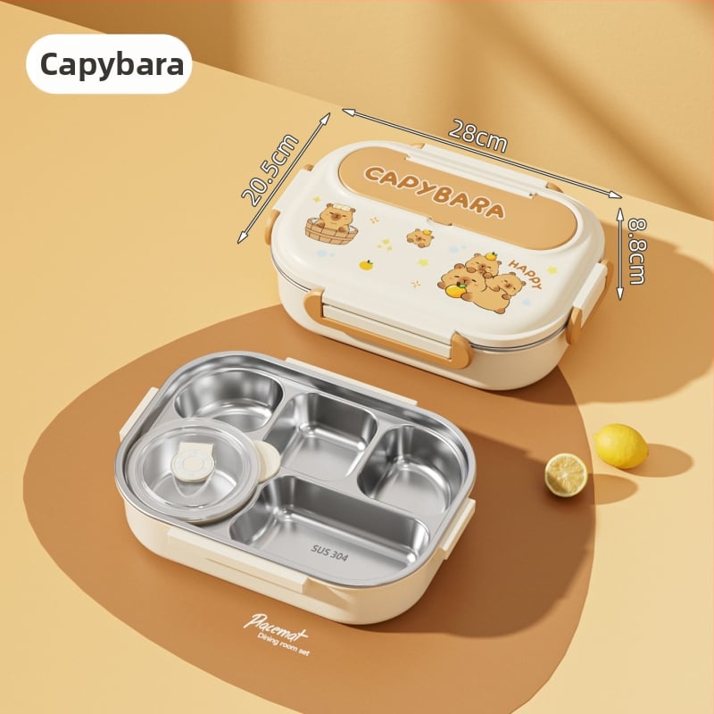 Τετράγωνη μονωμένη θήκη για μεσημεριανό, από ανοξείδωτο χάλυβα 430, χωρητικότητα 1–2 L, μονή ή διπλή στρώση, συμβατή με φούρνο μικροκυμάτων, για μαθητές