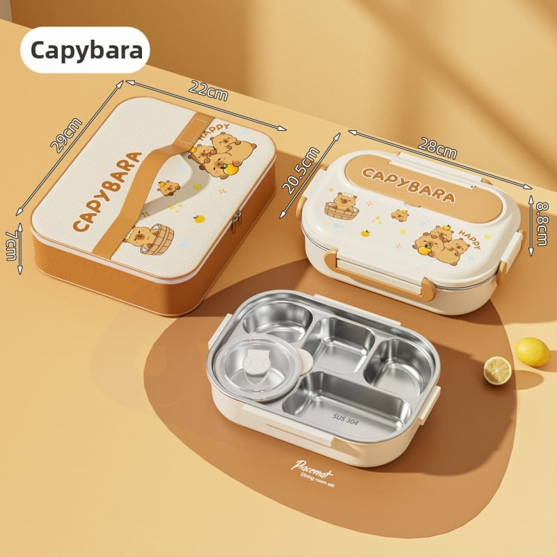 Τετράγωνη μονωμένη θήκη για μεσημεριανό, από ανοξείδωτο χάλυβα 430, χωρητικότητα 1–2 L, μονή ή διπλή στρώση, συμβατή με φούρνο μικροκυμάτων, για μαθητές