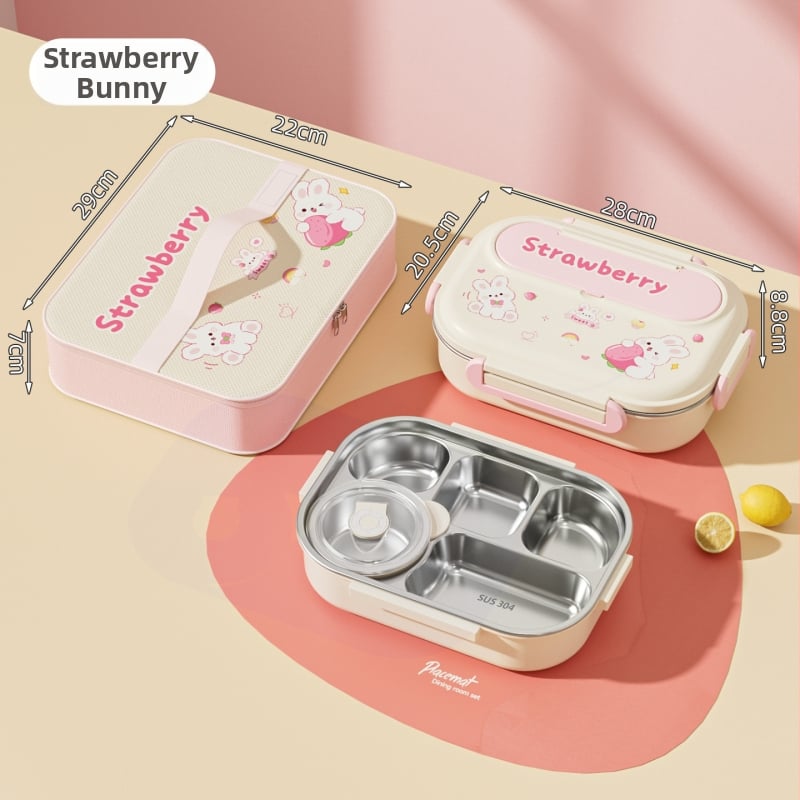 Τετράγωνη μονωμένη θήκη για μεσημεριανό, από ανοξείδωτο χάλυβα 430, χωρητικότητα 1–2 L, μονή ή διπλή στρώση, συμβατή με φούρνο μικροκυμάτων, για μαθητές