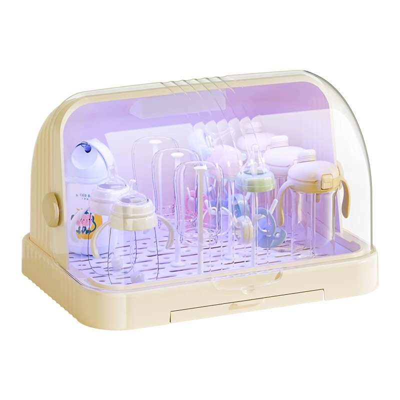 Kutija za skladištenje dječjih pribora za jelo i igračaka s prašnim pokrovom i odvodnim postoljem; skladištenje boca; dvostruka kutija za mlijeko u prahu