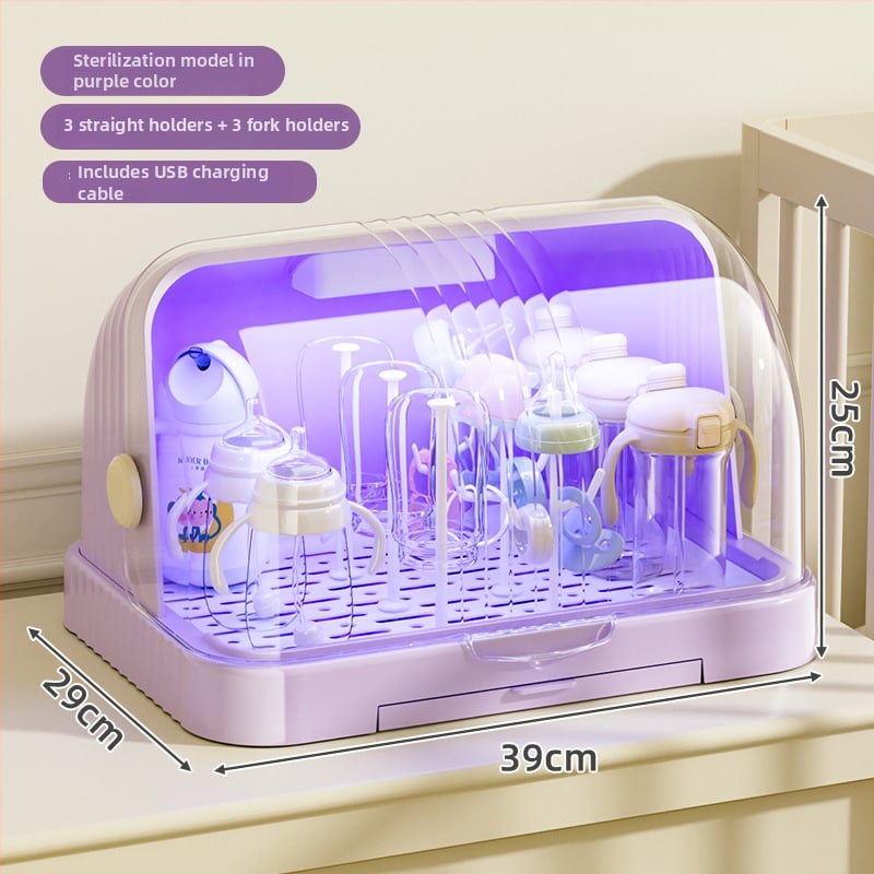 Kutija za skladištenje dječjih pribora za jelo i igračaka s prašnim pokrovom i odvodnim postoljem; skladištenje boca; dvostruka kutija za mlijeko u prahu