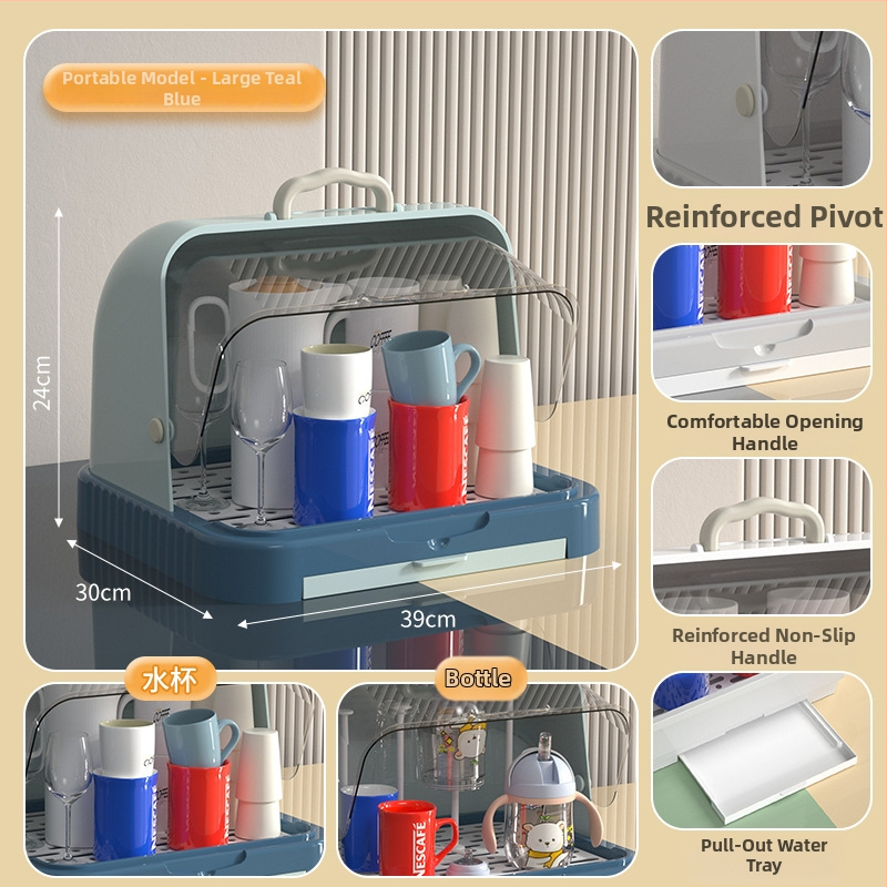 Kutija za skladištenje dječjih pribora za jelo i igračaka s prašnim pokrovom i odvodnim postoljem; skladištenje boca; dvostruka kutija za mlijeko u prahu