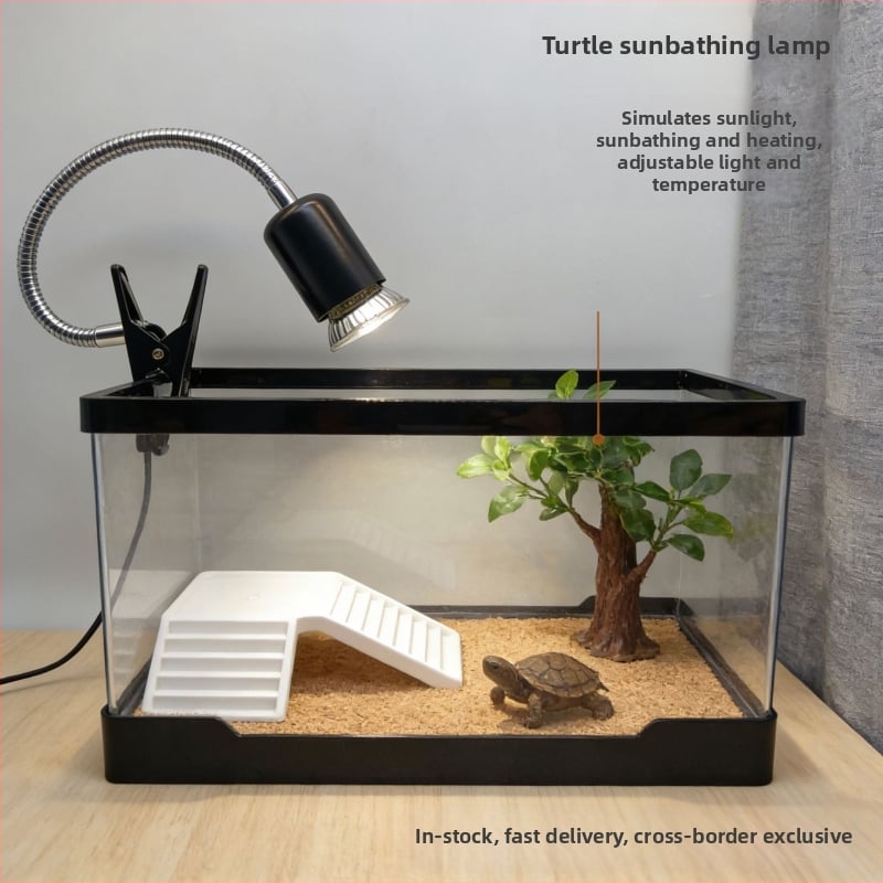 UVB лампа за костенурки за слънчево греене с таймер (25W, PVC + неръждаема стомана, тегло 1 кг, UVB, симулира слънчева светлина)