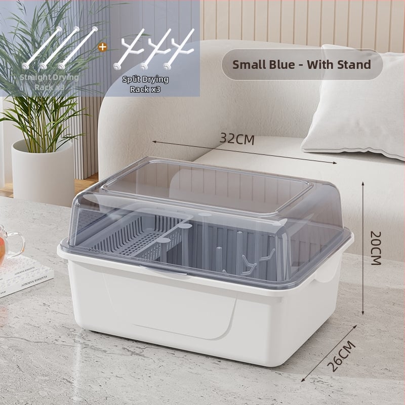 Kétszintes tejpor-doboz fedéllel, bébi etetőeszközök tárolására — Modell CXZ684427768129, 0–3 éves korig