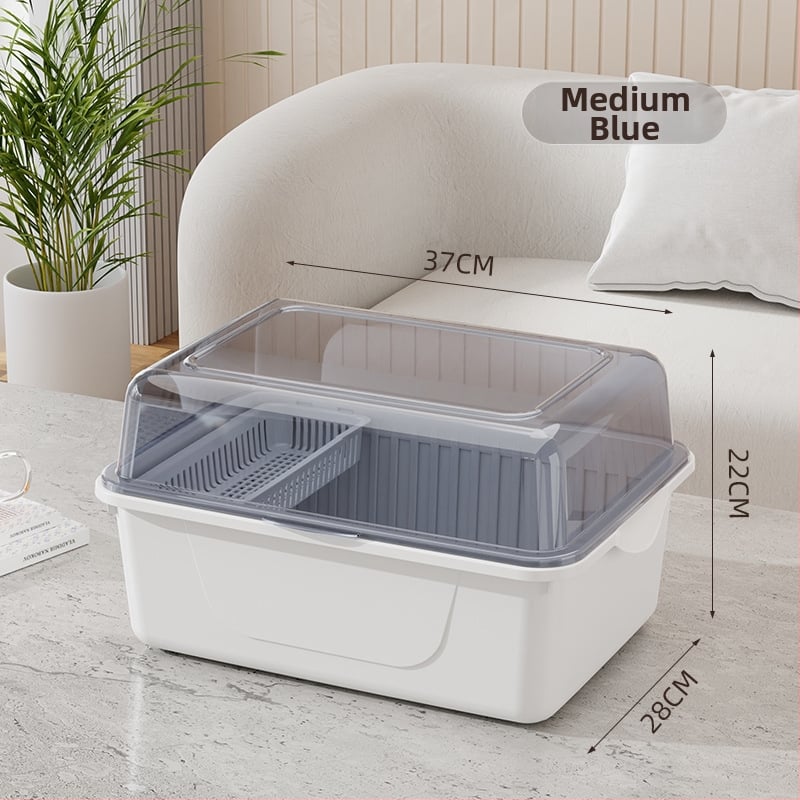 Kétszintes tejpor-doboz fedéllel, bébi etetőeszközök tárolására — Modell CXZ684427768129, 0–3 éves korig