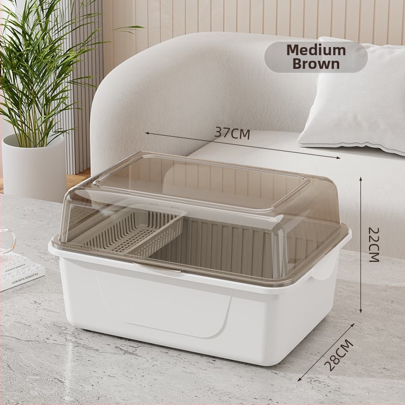 Kétszintes tejpor-doboz fedéllel, bébi etetőeszközök tárolására — Modell CXZ684427768129, 0–3 éves korig