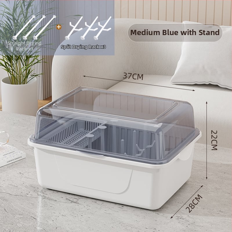 Kétszintes tejpor-doboz fedéllel, bébi etetőeszközök tárolására — Modell CXZ684427768129, 0–3 éves korig