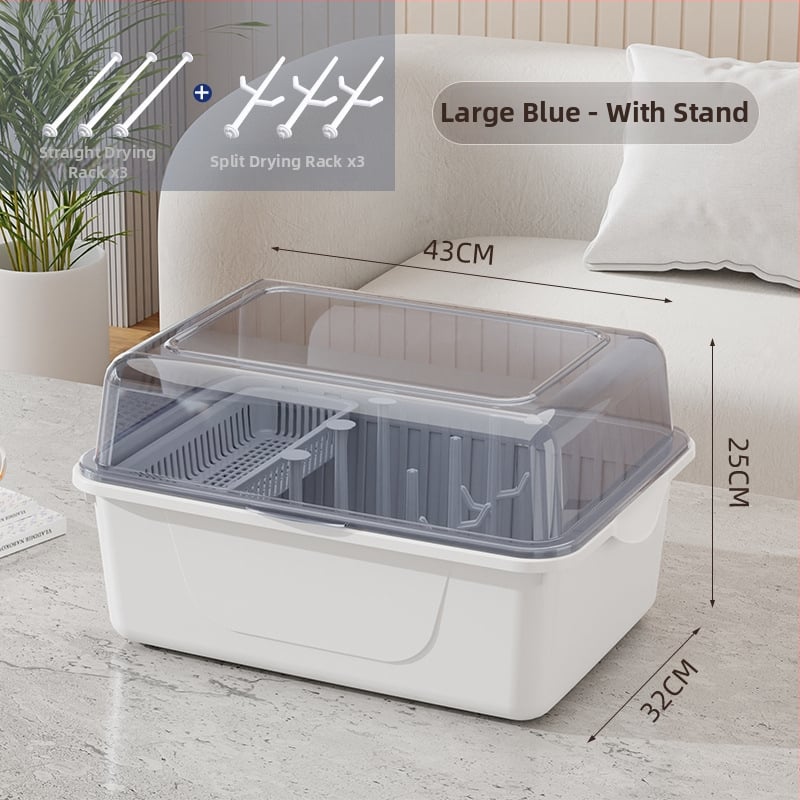 Kétszintes tejpor-doboz fedéllel, bébi etetőeszközök tárolására — Modell CXZ684427768129, 0–3 éves korig