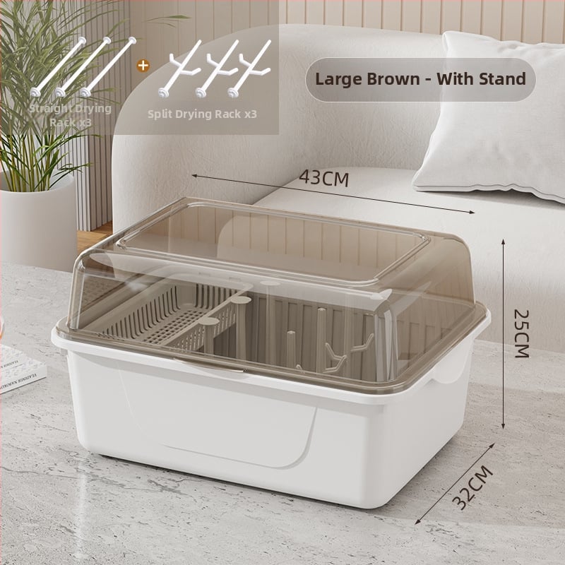 Kétszintes tejpor-doboz fedéllel, bébi etetőeszközök tárolására — Modell CXZ684427768129, 0–3 éves korig