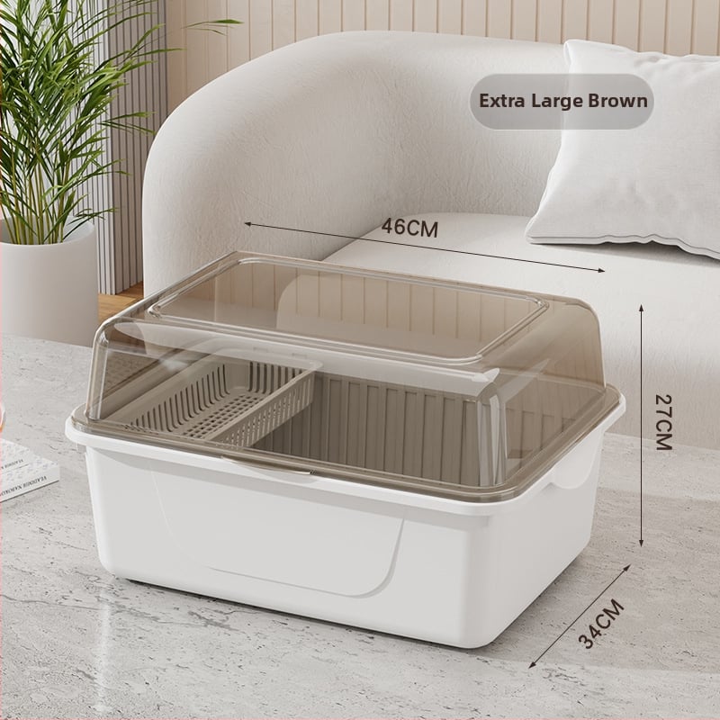 Kétszintes tejpor-doboz fedéllel, bébi etetőeszközök tárolására — Modell CXZ684427768129, 0–3 éves korig