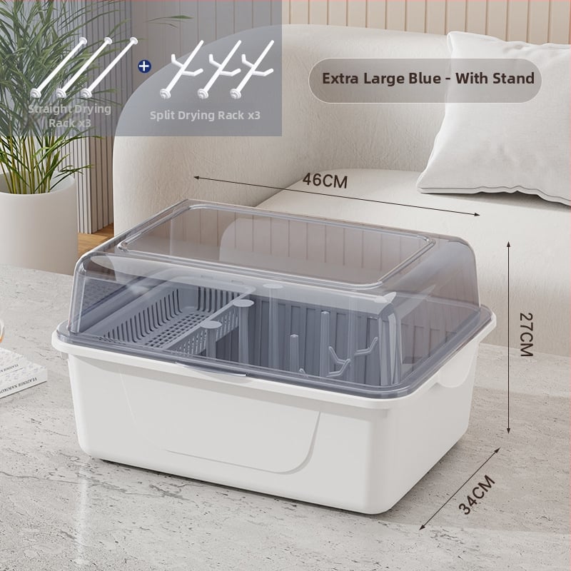 Kétszintes tejpor-doboz fedéllel, bébi etetőeszközök tárolására — Modell CXZ684427768129, 0–3 éves korig