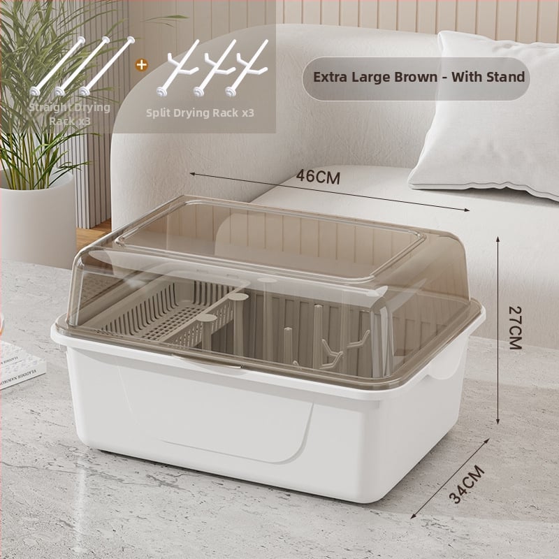 Kétszintes tejpor-doboz fedéllel, bébi etetőeszközök tárolására — Modell CXZ684427768129, 0–3 éves korig