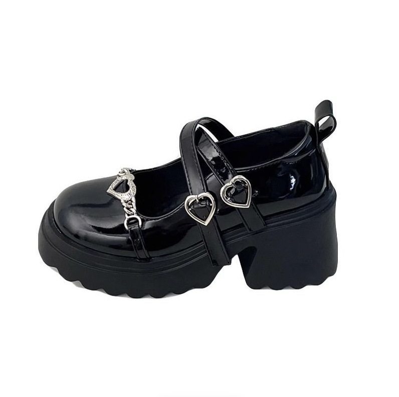 Ženske Mary Jane cipele, okrugli vrh, debeli platformasti potpetica 3-5 cm, PU gornji dio, gumena potplata, korejski stil, svakodnevna upotreba