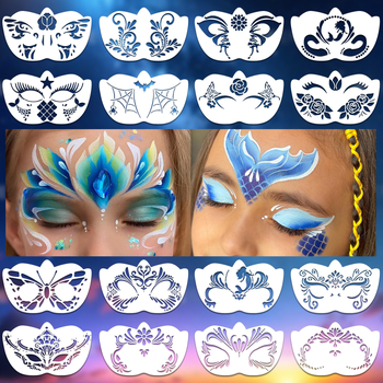 Šablona za crtanje lica za djecu – DIY pozorišna šminka, prorezna šablona, šablona kutu oka – OWKJASW, PET, Nije uvoz, Bez IP dopuštenja