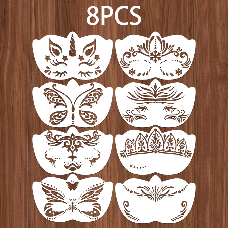 Šablona za crtanje lica za djecu – DIY pozorišna šminka, prorezna šablona, šablona kutu oka – OWKJASW, PET, Nije uvoz, Bez IP dopuštenja