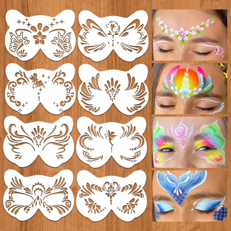 Šablona za crtanje lica za djecu – DIY pozorišna šminka, prorezna šablona, šablona kutu oka – OWKJASW, PET, Nije uvoz, Bez IP dopuštenja