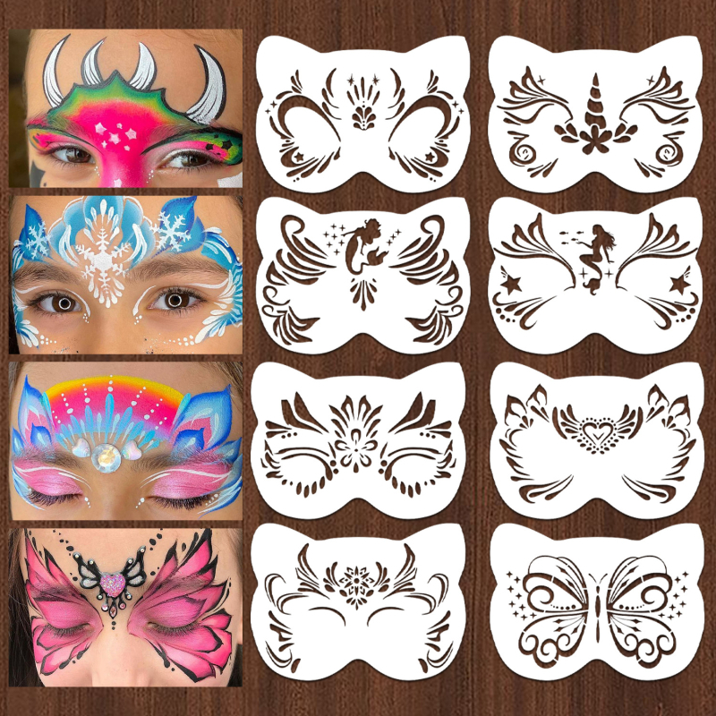 Šablona za crtanje lica za djecu – DIY pozorišna šminka, prorezna šablona, šablona kutu oka – OWKJASW, PET, Nije uvoz, Bez IP dopuštenja