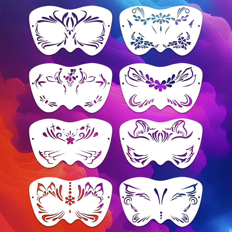 Šablona za crtanje lica za djecu – DIY pozorišna šminka, prorezna šablona, šablona kutu oka – OWKJASW, PET, Nije uvoz, Bez IP dopuštenja