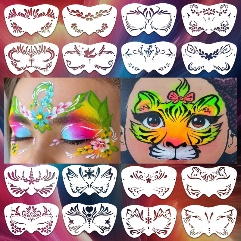 Šablona za crtanje lica za djecu – DIY pozorišna šminka, prorezna šablona, šablona kutu oka – OWKJASW, PET, Nije uvoz, Bez IP dopuštenja