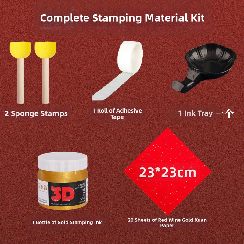 Embossing šablóna požehnávacích znakov (rok Koňa) – OWKJASW MN19-MN21, PET materiál, DIY súprava