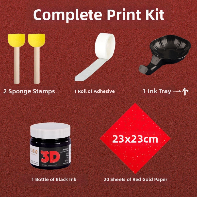 Embossing šablóna požehnávacích znakov (rok Koňa) – OWKJASW MN19-MN21, PET materiál, DIY súprava