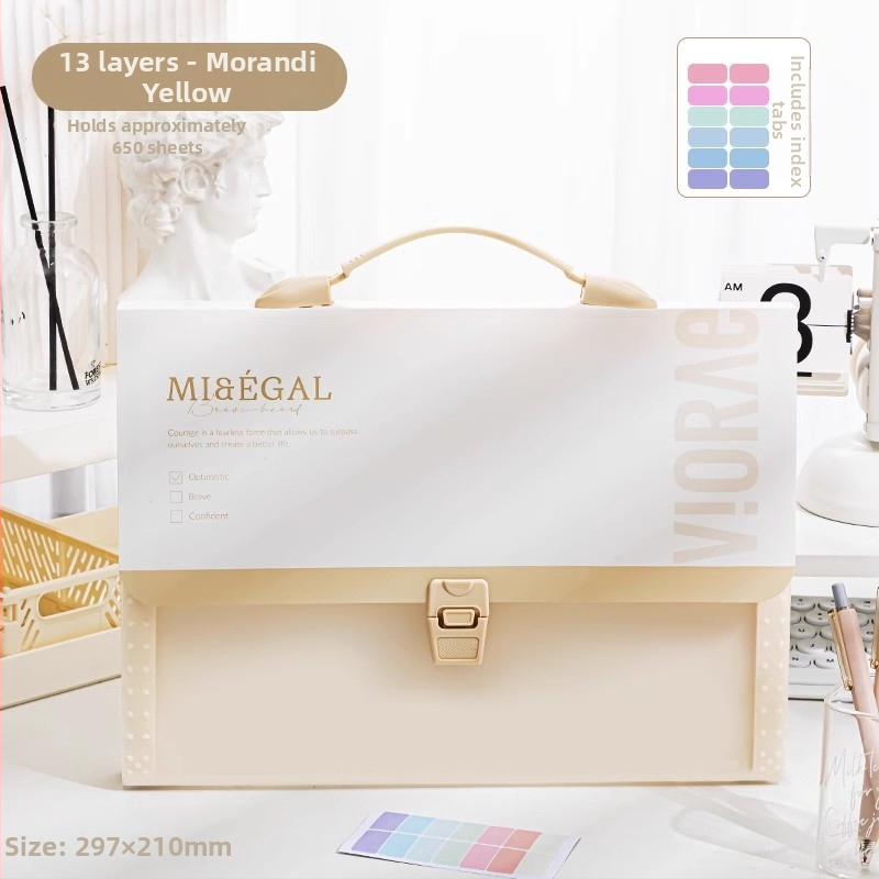 Deli PM06 Akordeónový dokumentový zásobník, plast, 13 priehradok, model DL-Vertical, hrúbka 63C