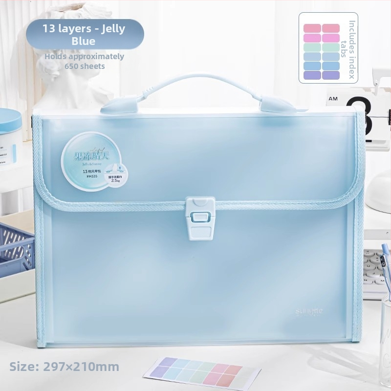 Deli PM06 Akordeónový dokumentový zásobník, plast, 13 priehradok, model DL-Vertical, hrúbka 63C