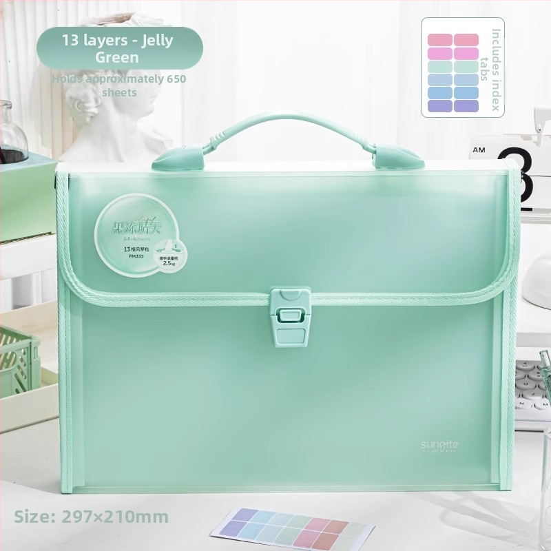 Deli PM06 Akordeónový dokumentový zásobník, plast, 13 priehradok, model DL-Vertical, hrúbka 63C