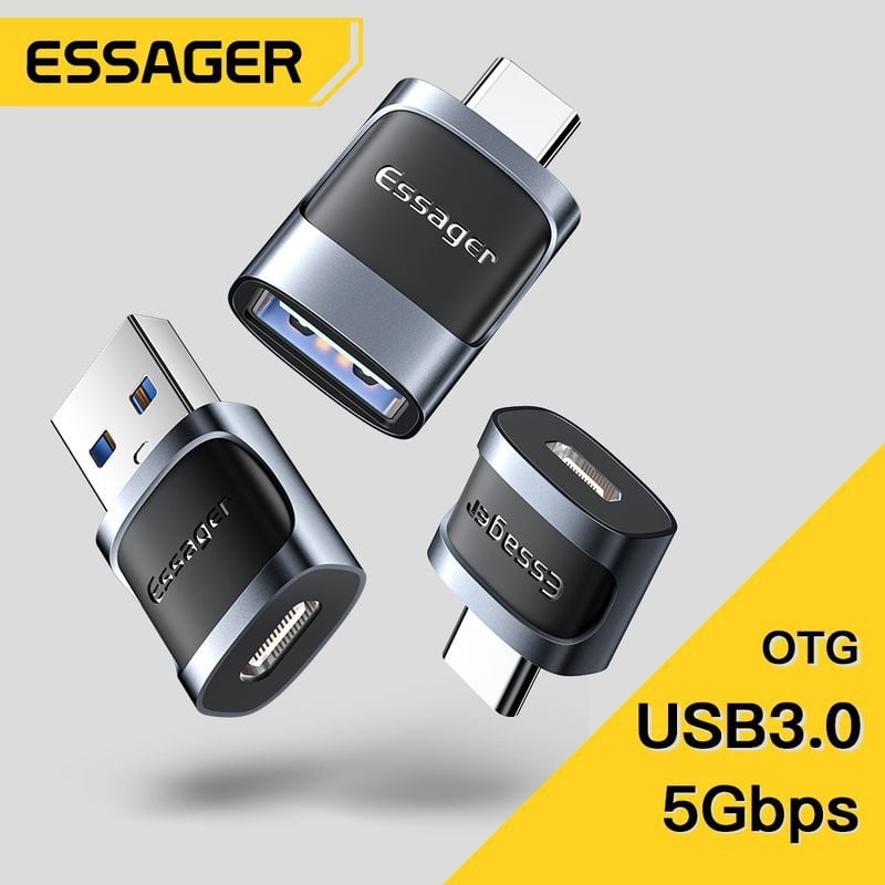 ESSAGER ES-OTG07 OTG USB-C adapter za mobilne telefone i tablete, prijenos podataka na USB pogon