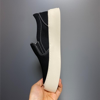 Muške platnene tenisice za proljeće, prozračne slip-on, s kožnim vrhom prstiju i debelim đonom