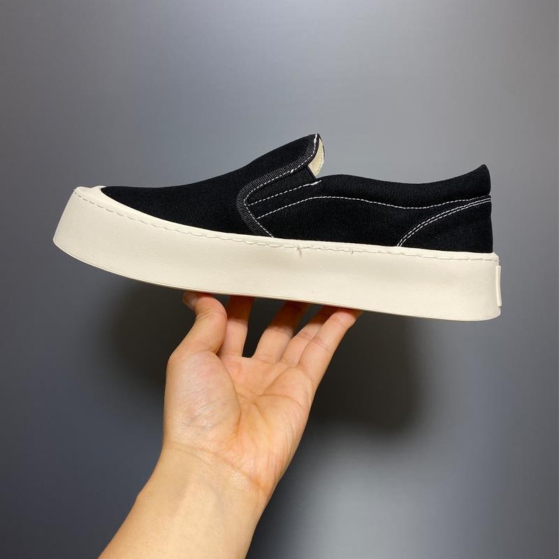 Muške platnene tenisice za proljeće, prozračne slip-on, s kožnim vrhom prstiju i debelim đonom