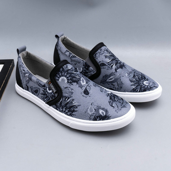 Muški slip-on loaferi — platneni gornji dio, gumena potplata, mrežasti unutrašnji dio, latex uložak