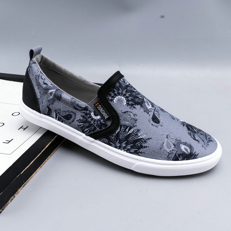 Muški slip-on loaferi — platneni gornji dio, gumena potplata, mrežasti unutrašnji dio, latex uložak