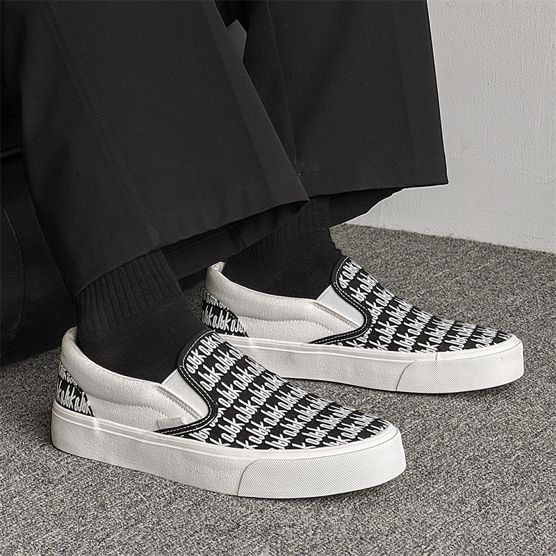Platnene tenisice Slip-On s otiskom slova, elastična traka, gumeni potplat, unisex, ljeto 2025