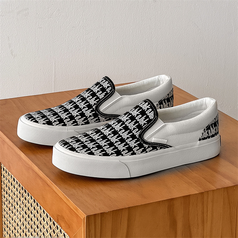 Platnene tenisice Slip-On s otiskom slova, elastična traka, gumeni potplat, unisex, ljeto 2025